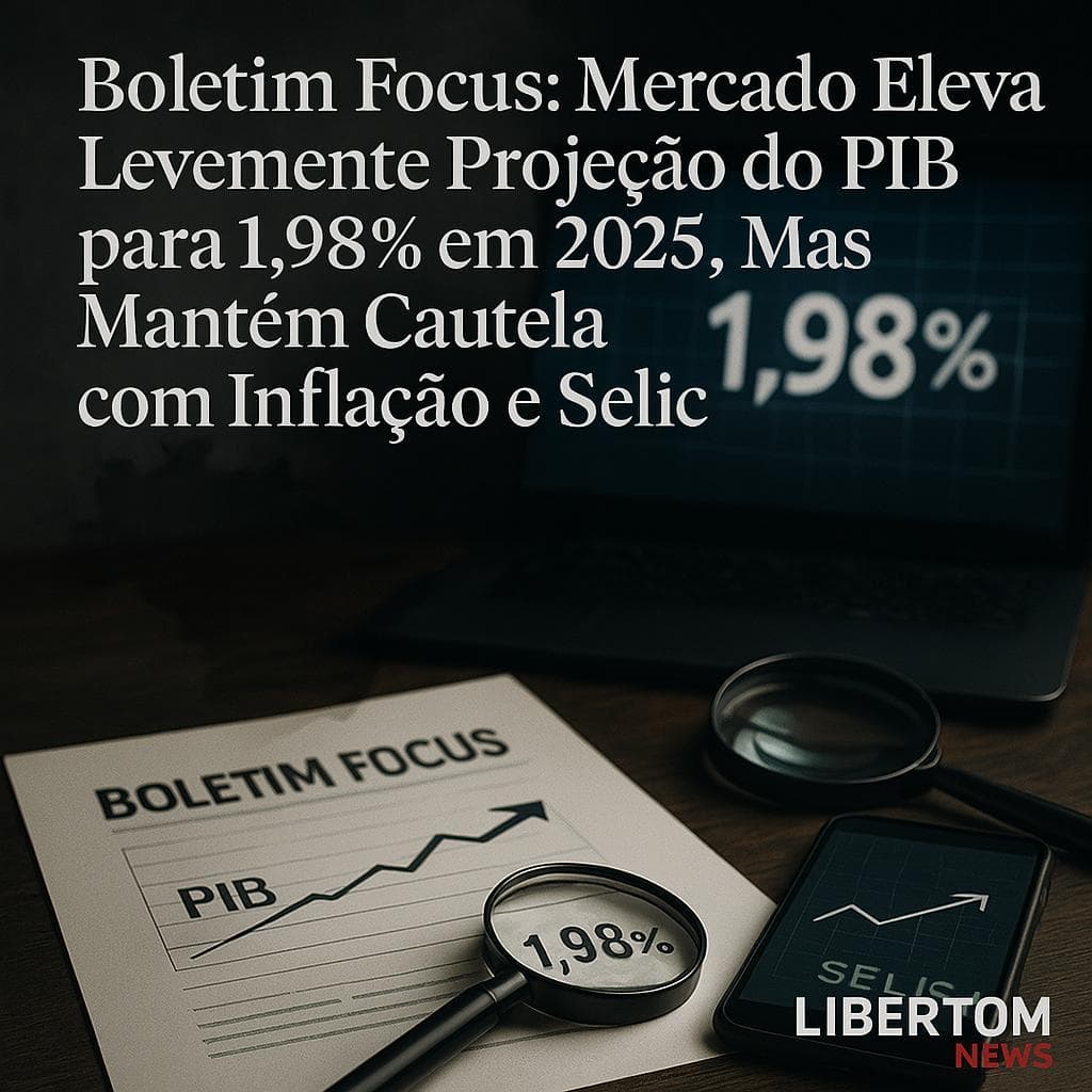 Boletim Focus: Mercado Eleva Levemente Projeção do PIB para 1,98% em 2025, Mas Mantém Cautela com Inflação e Selic