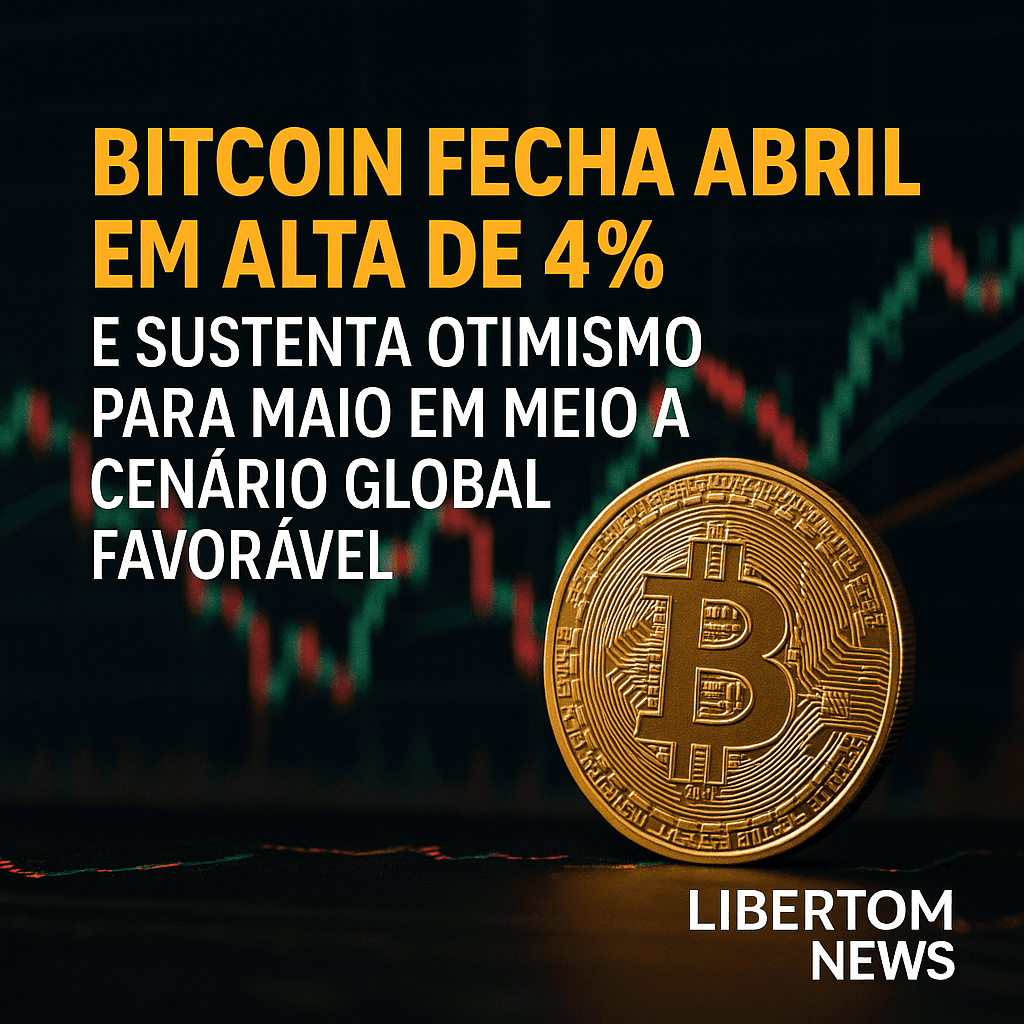 Bitcoin fecha abril em alta de 4% e sustenta otimismo para maio em meio a cenário global favorável