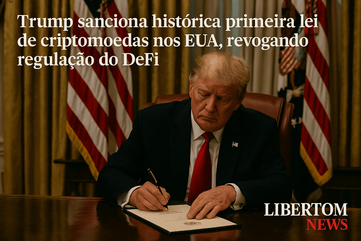 Trump sanciona histórica primeira lei de criptomoedas nos EUA, revogando regulação do DeFi