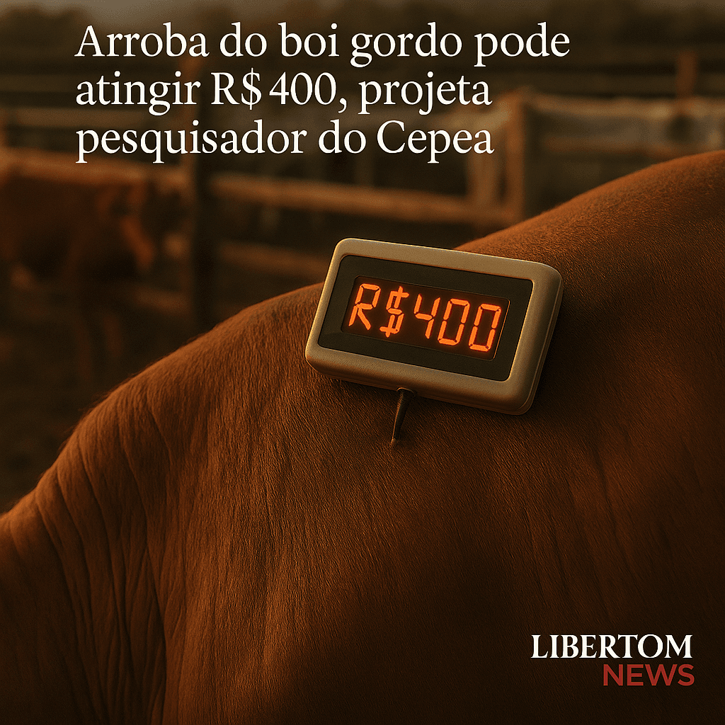 Arroba do boi gordo pode atingir R$400, projeta pesquisador do Cepea