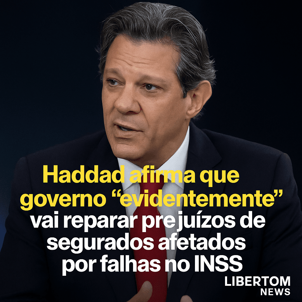 Haddad afirma que governo “evidentemente” vai reparar prejuízos de segurados afetados por falhas no INSS