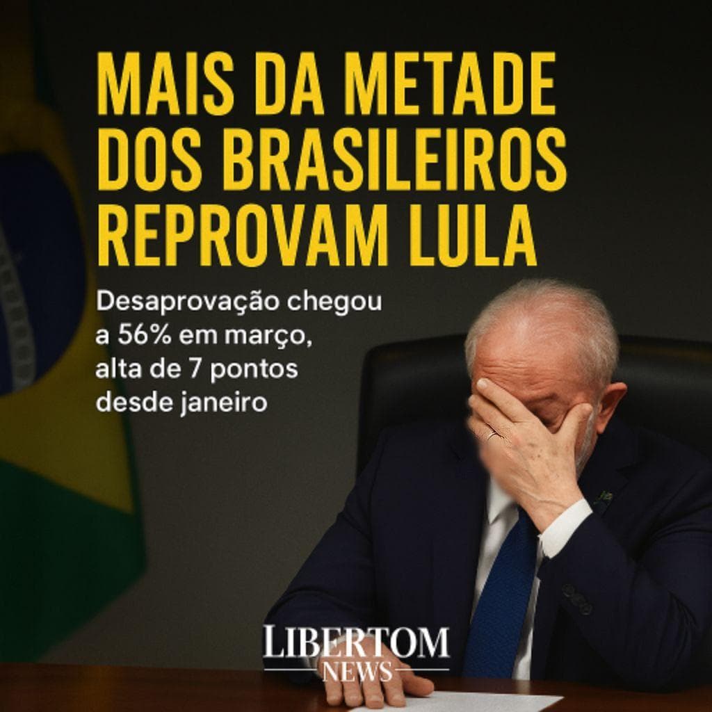 Desaprovação do Governo Lula atinge 56%