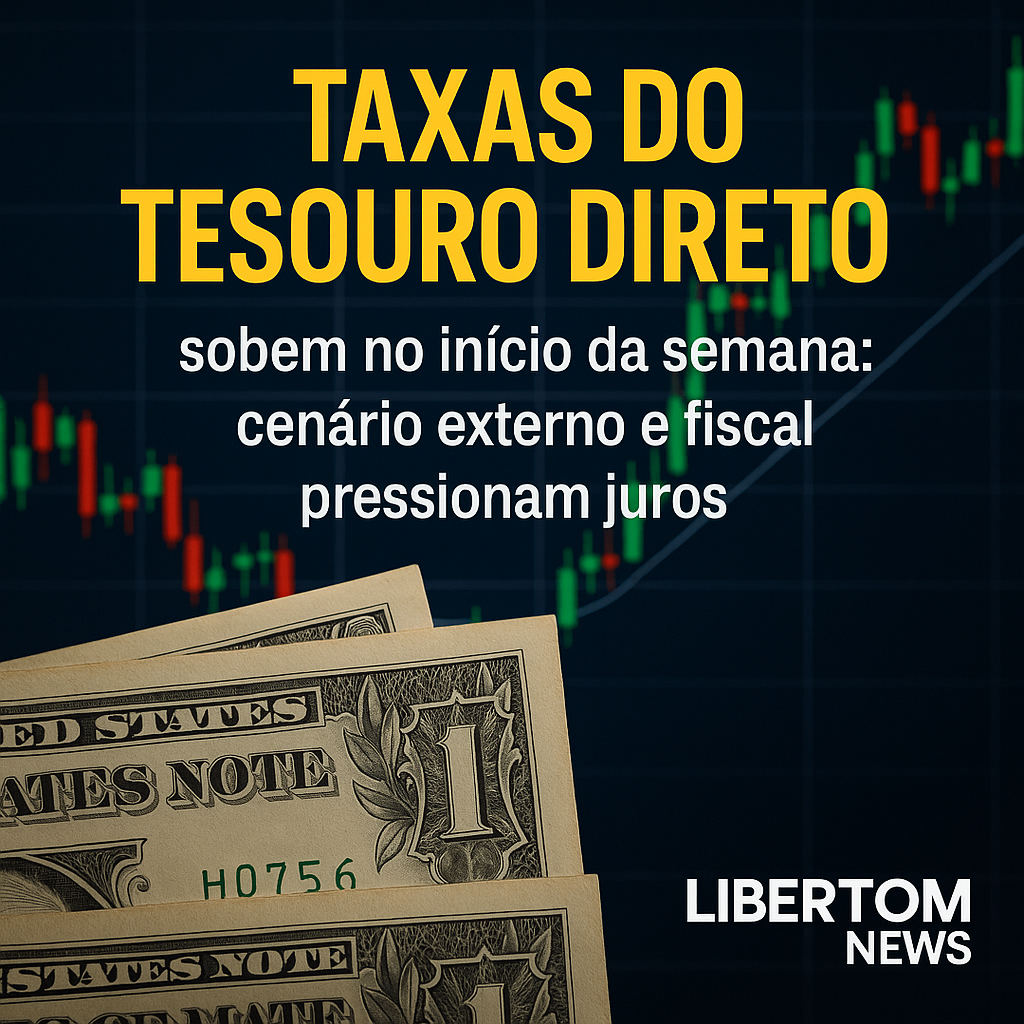 Taxas do Tesouro Direto sobem no início da semana: cenário externo e fiscal pressionam juros