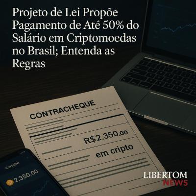 Projeto de Lei Propõe Pagamento de Até 50% do Salário em Criptomoedas no Brasil