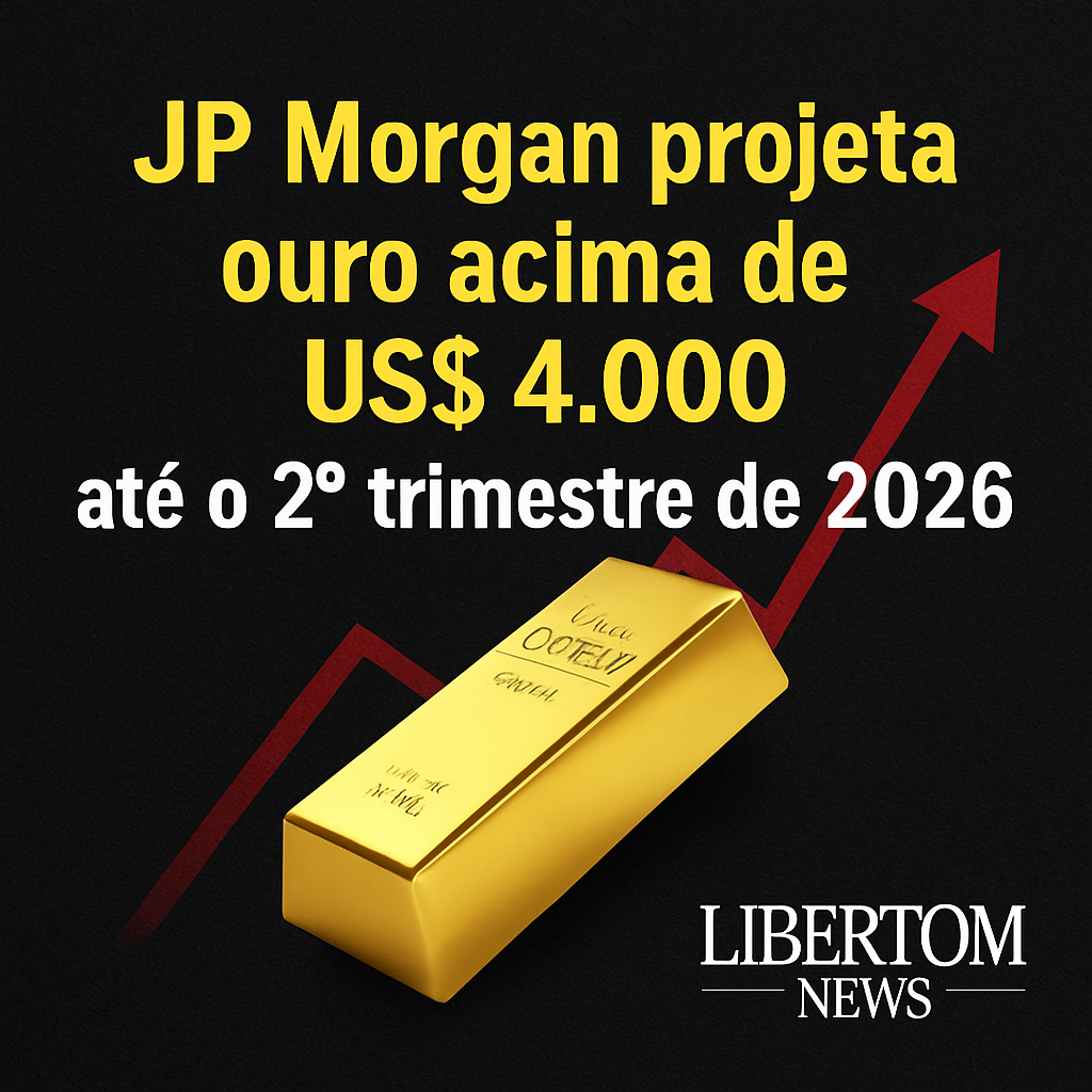 JP Morgan projeta ouro acima de US$ 4.000 até o 2º trimestre de 2026