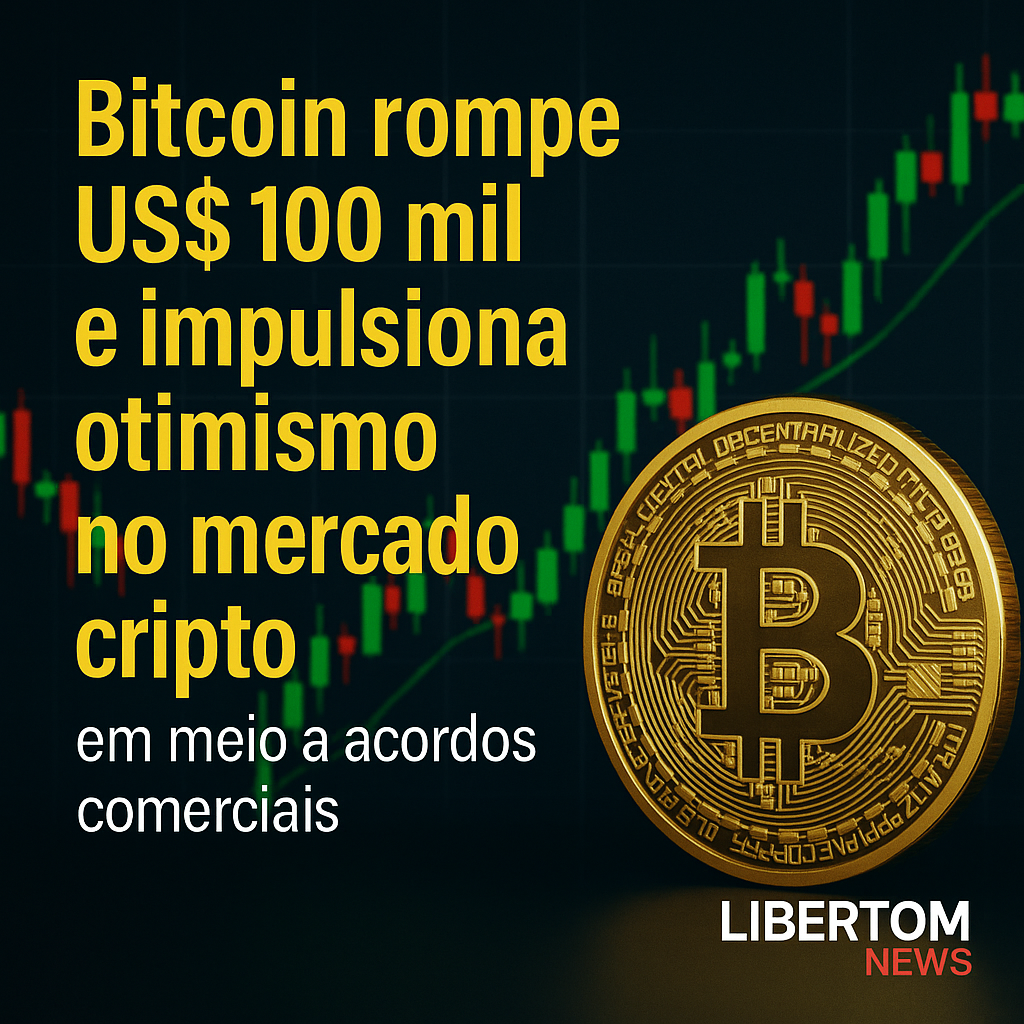 Bitcoin ultrapassa US$ 100 mil e reacende otimismo no mercado cripto